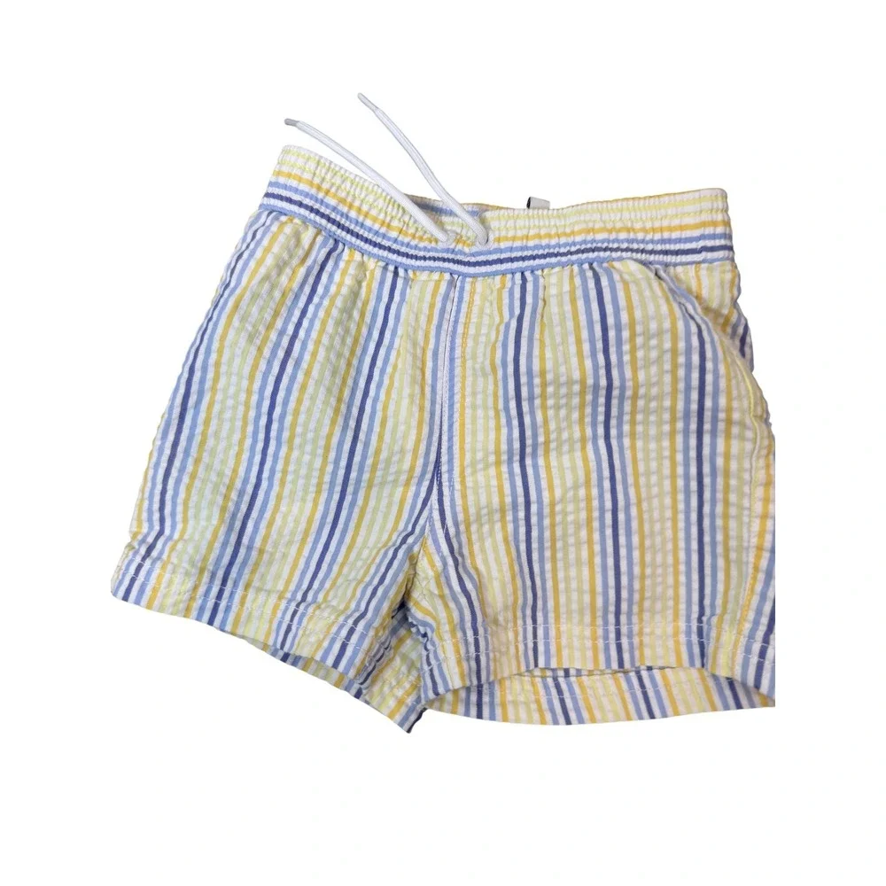 Janie And Jack Swim Trunks Boys 9-12 Months Multicolor Stripe Elastic‎ Waist
